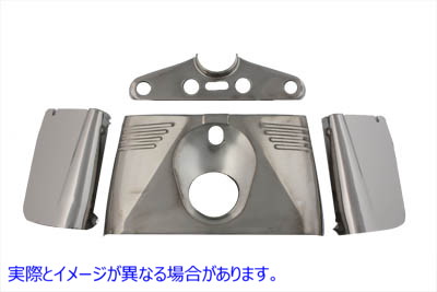 24-9912 レプリカ トリプル ツリー カバー キット ステンレススチール 取寄せ Vツイン Replica Triple Tree Cover Kit Stainless