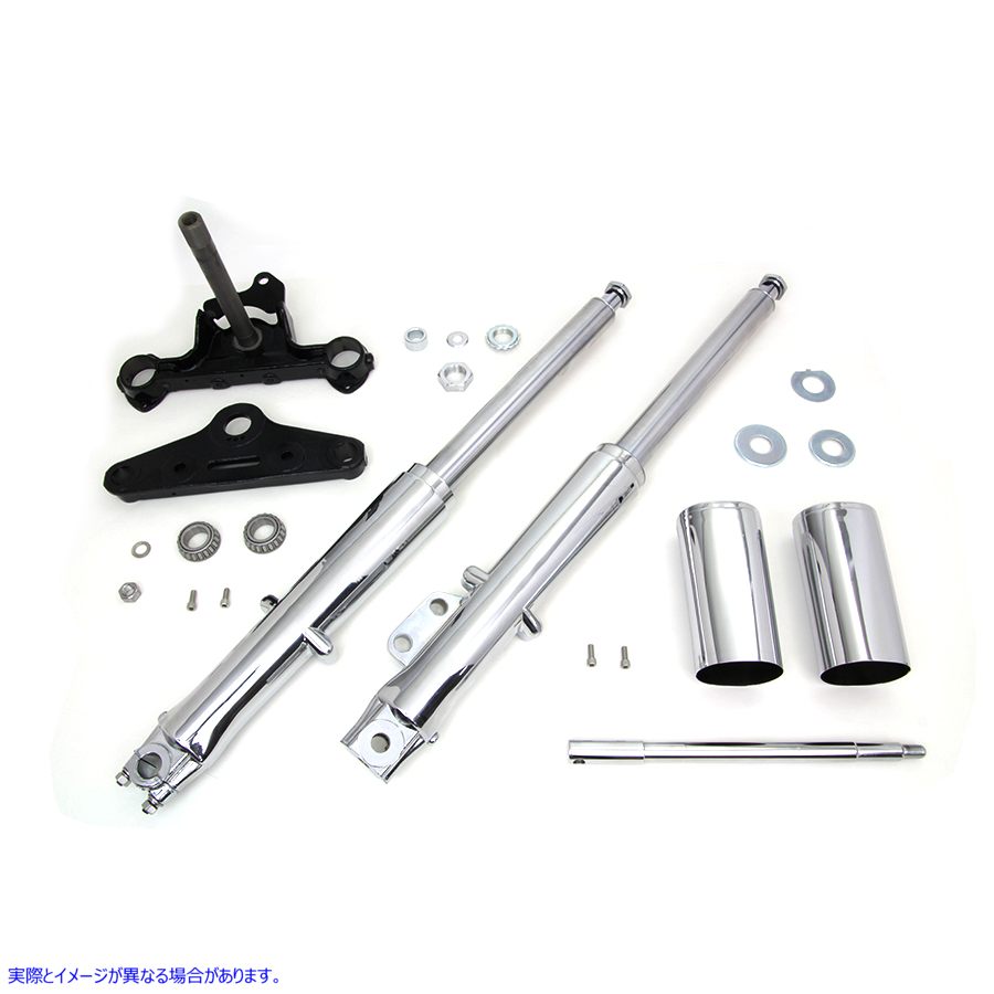 24-9943 41mm フォークアセンブリ (クロームスライダー付き) 取寄せ Vツイン 41mm Fork Assembly with Chrome Sliders (検索用／