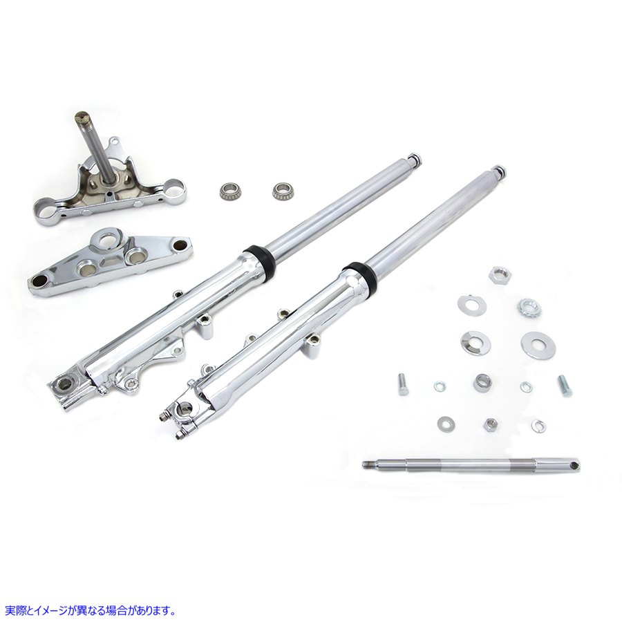 24-9972 41mm Fork Assembly with Chrome Sliders Dual Disc 取寄せ Vツイン (検索用／