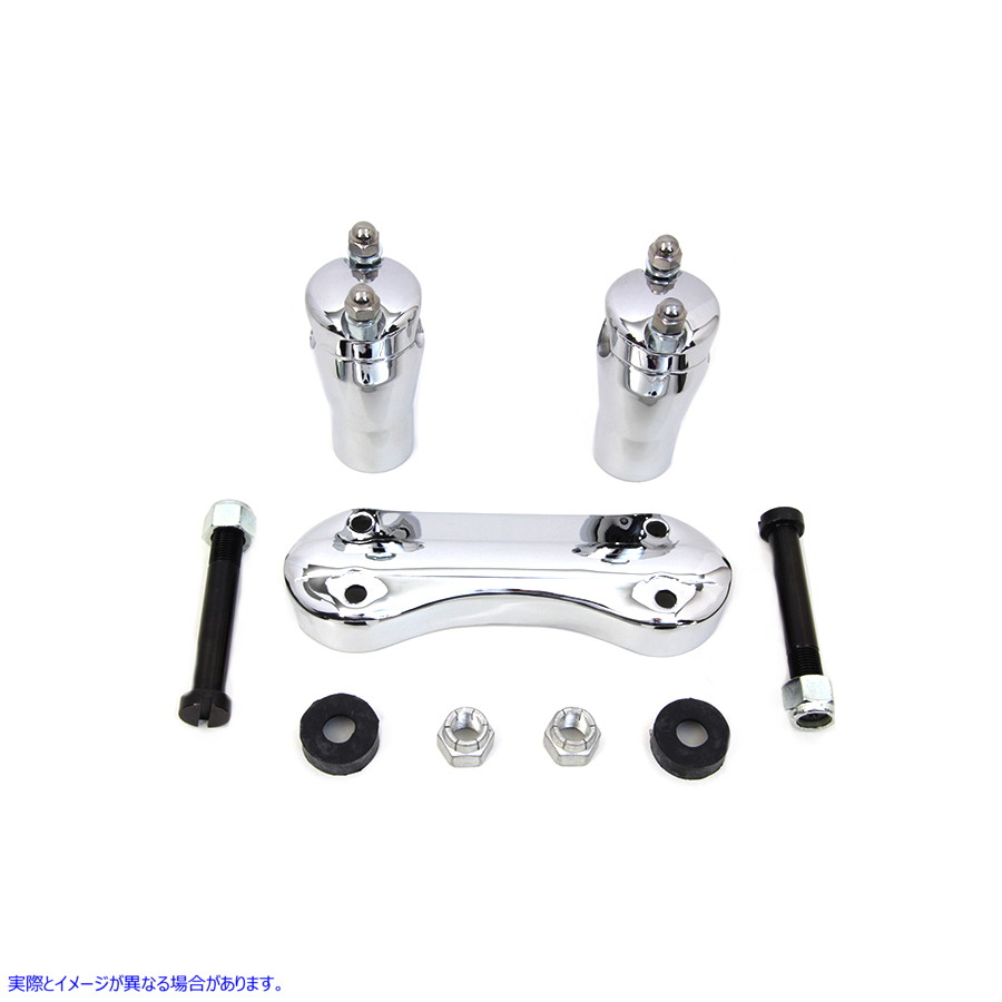 25-0021 3インチ グライドライザーセット クローム 3 inch Glide Riser Set Chrome 取寄せ Vツイン (検索用／