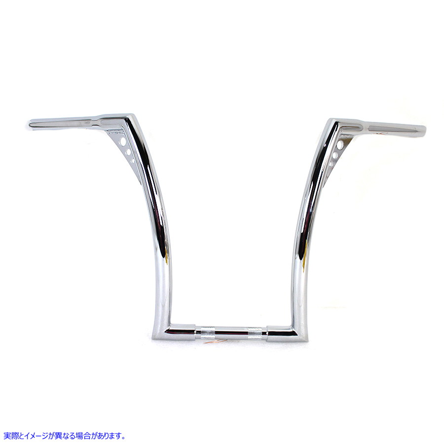 25-0460 インデント付き 17 インチ クローム Z バー ハンドルバー 17 inch Chrome Z-Bar Handlebar with Indents 取寄せ Vツイン