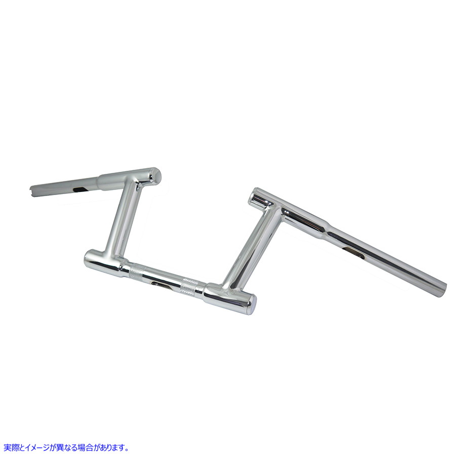 25-0565 インデント付き 6 インチ Z-Bar レーシング ハンドルバー クローム 6 inch Z-Bar Racing Handlebar with Indents Chrome