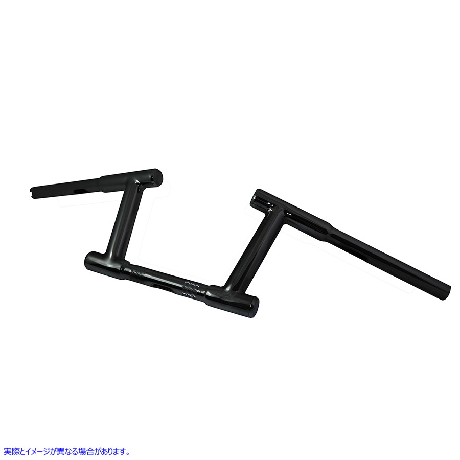 25-0566 インデント付き 6 インチ Z-Bar レーシング ハンドルバー ブラック 6 inch Z-Bar Racing Handlebar with Indents Black