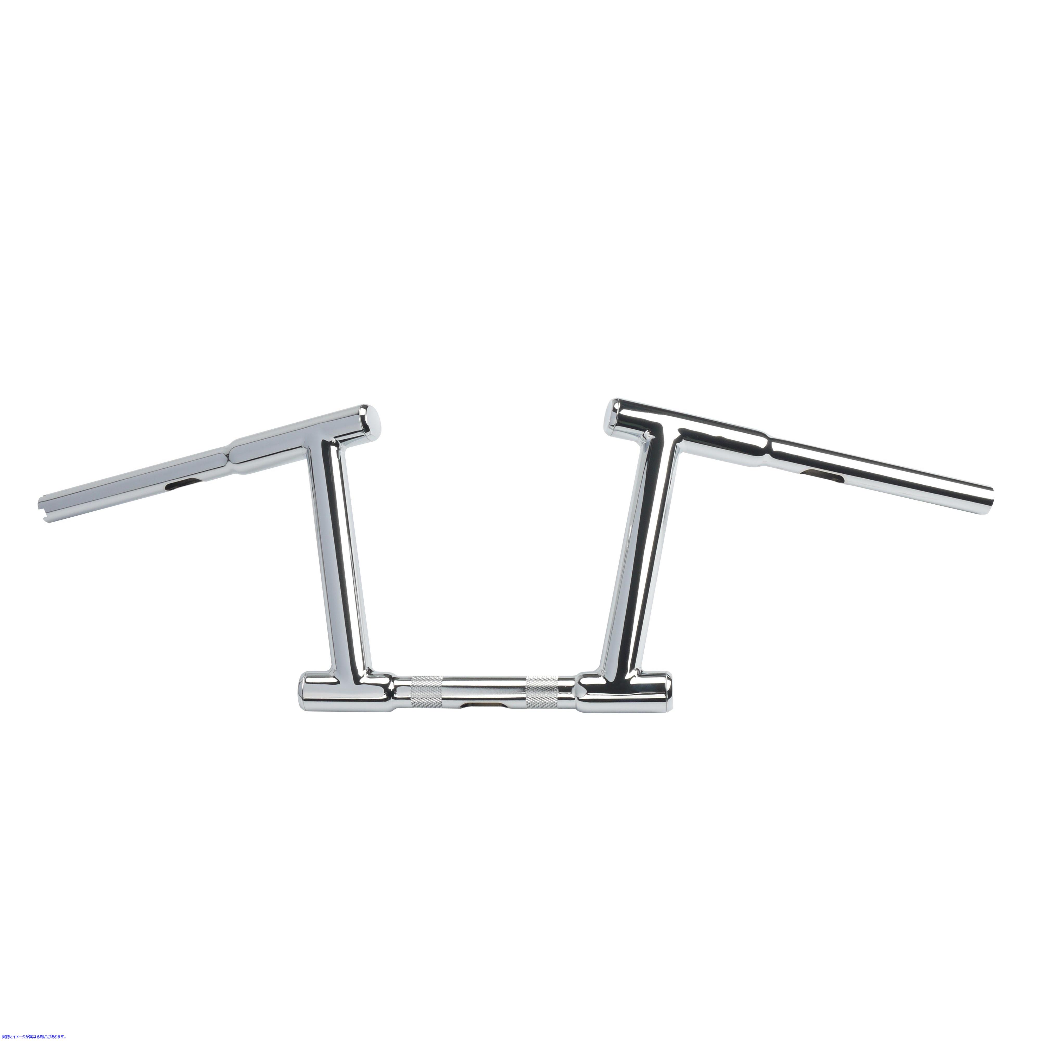 25-0569 10 インチ Z-Bar レーシング ハンドルバー インデント クローム 10 inch Z-Bar Racing Handlebar with Indents Chrome