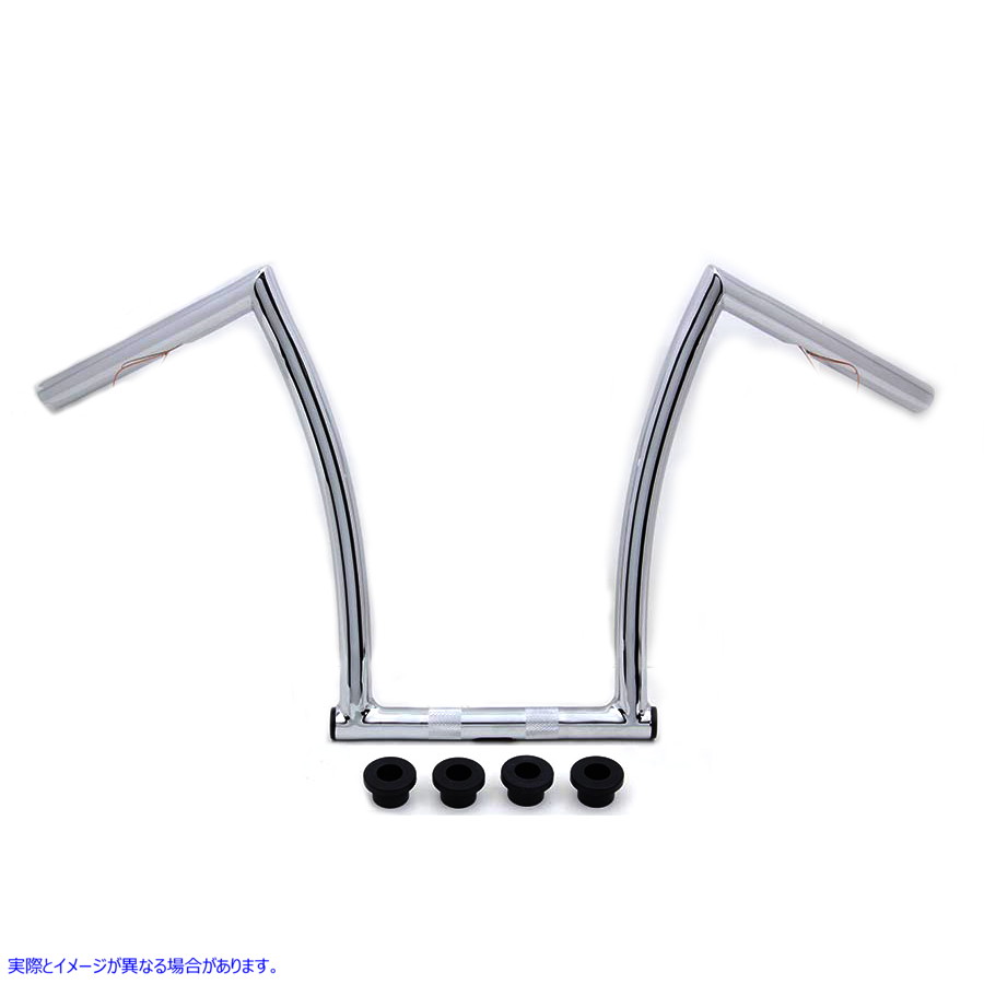 25-0634 インデント付き 15 インチ クロムチゼル Z バー ハンドルバー 15 inch Chrome ChiZeled Z-Bar Handlebar with Indents