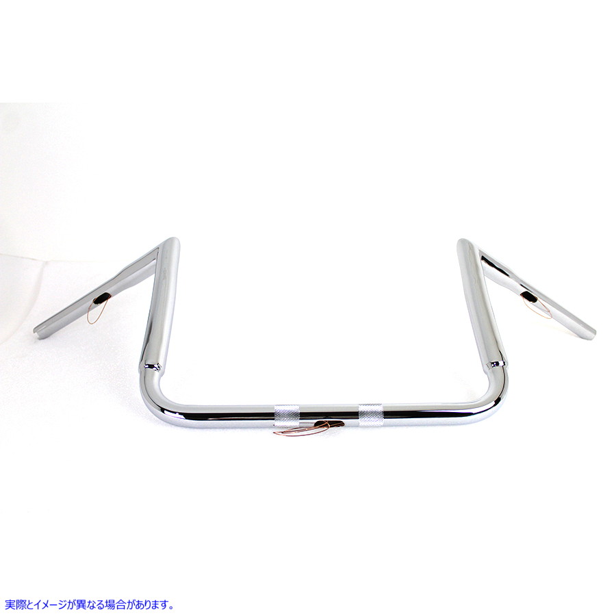 25-0636 12 インチ クローム チゼル Z バー ハンドルバー (インデントなし) 12 inch Chrome ChiZeled Z-Bar Handlebar without I