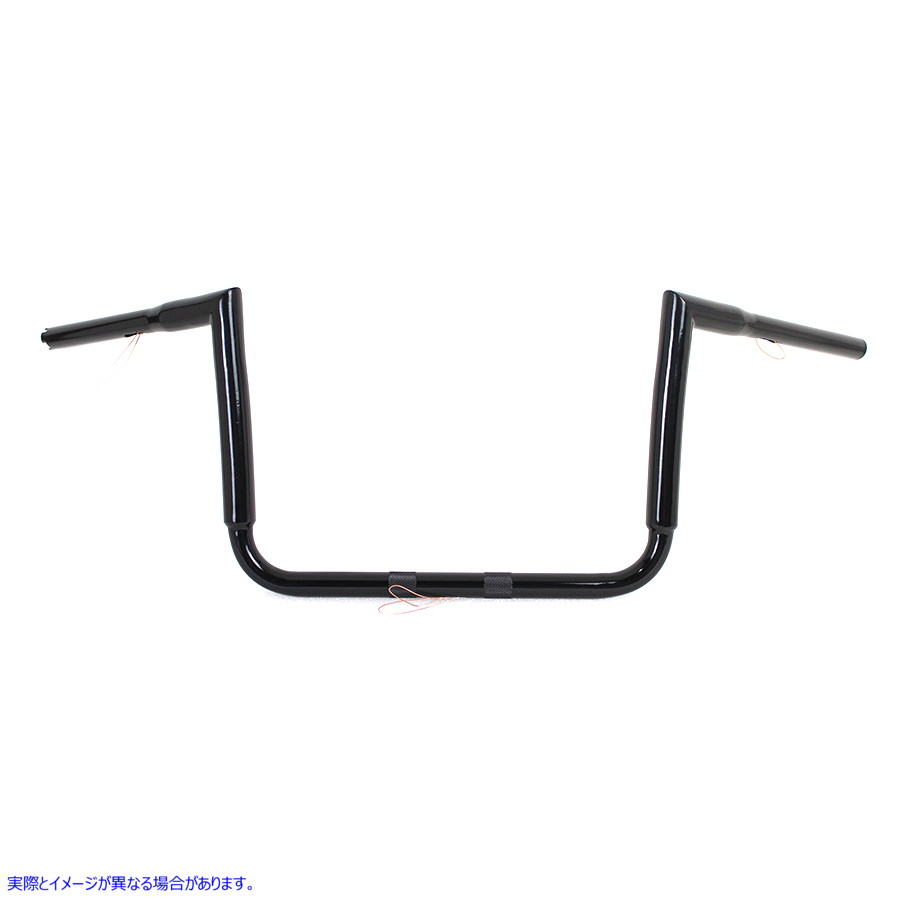 25-0637 12 インチ ブラックチゼル Z バー ハンドルバー (インデントなし) 12 inch Black ChiZeled Z-Bar Handlebar without Ind