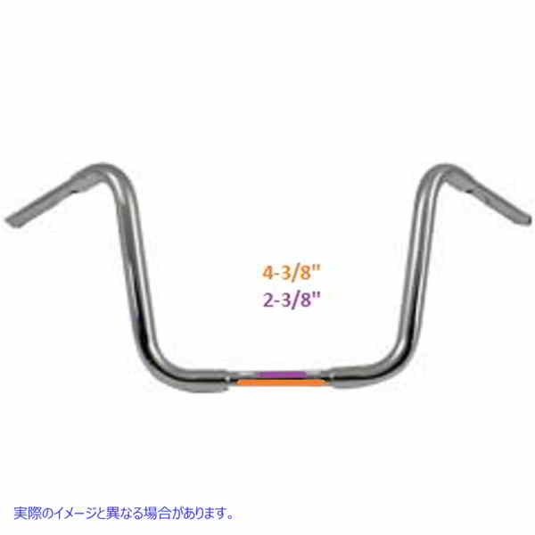 25-0682 12-1/2 インチ バッファロー エイプ ハンガー ハンドルバー インデント クローム 12-1/2 inch Buffalo Ape Hanger Handl