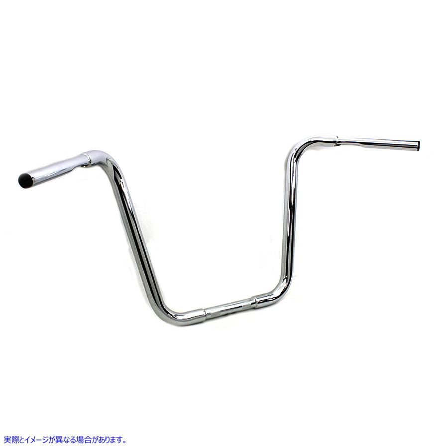 25-0716 16 インチ バッファロー エイプ ハンガー ハンドルバー インデント クローム 16 inch Buffalo Ape Hanger Handlebar wit