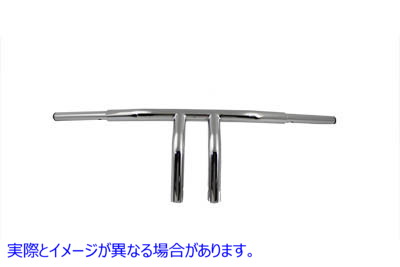 25-0721 10-1/2 インチ バッファロー 'T' ハンドルバー (インデントなし) 取寄せ Vツイン 10-1/2 inch Buffalo 'T' Handlebar wi