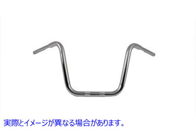 25-0735 12-1/2 インチ Rhino Ape ハンガー ハンドルバー (インデント付き) クローム 12-1/2 inch Rhino Ape Hanger Handlebar w