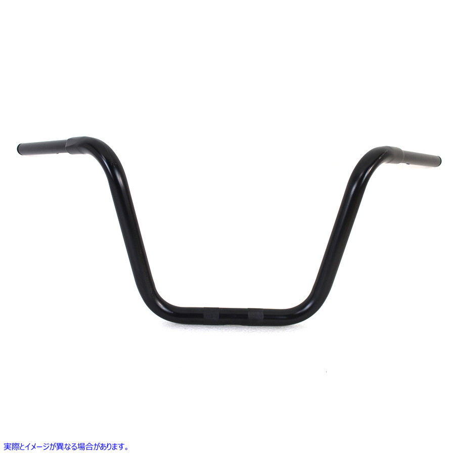 25-0739 12-1/2 インチ Rhino Ape ハンガー ハンドルバー インデント付き ブラック 12-1/2 inch Rhino Ape Hanger Handlebar wit