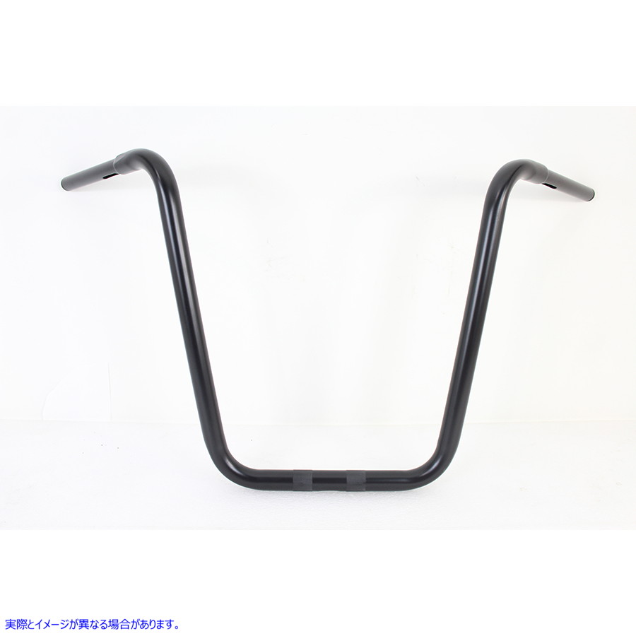 25-0741 19-1/2 インチ Rhino エイプ ハンガー ハンドルバー インデント付き ブラック 19-1/2 inch Rhino Ape Hanger Handlebar