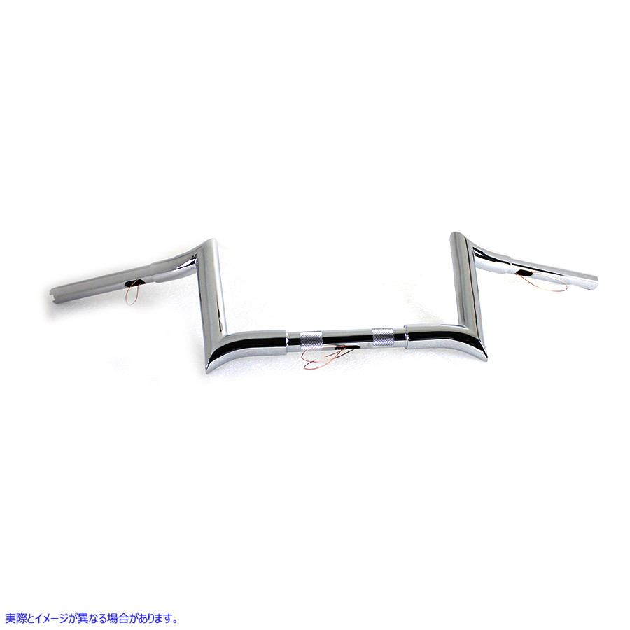 25-1200 インデント付き 8 インチ クローム Z バー ハンドルバー 8 inch Chrome Z-Bar Handlebar with Indents 取寄せ Vツイン (