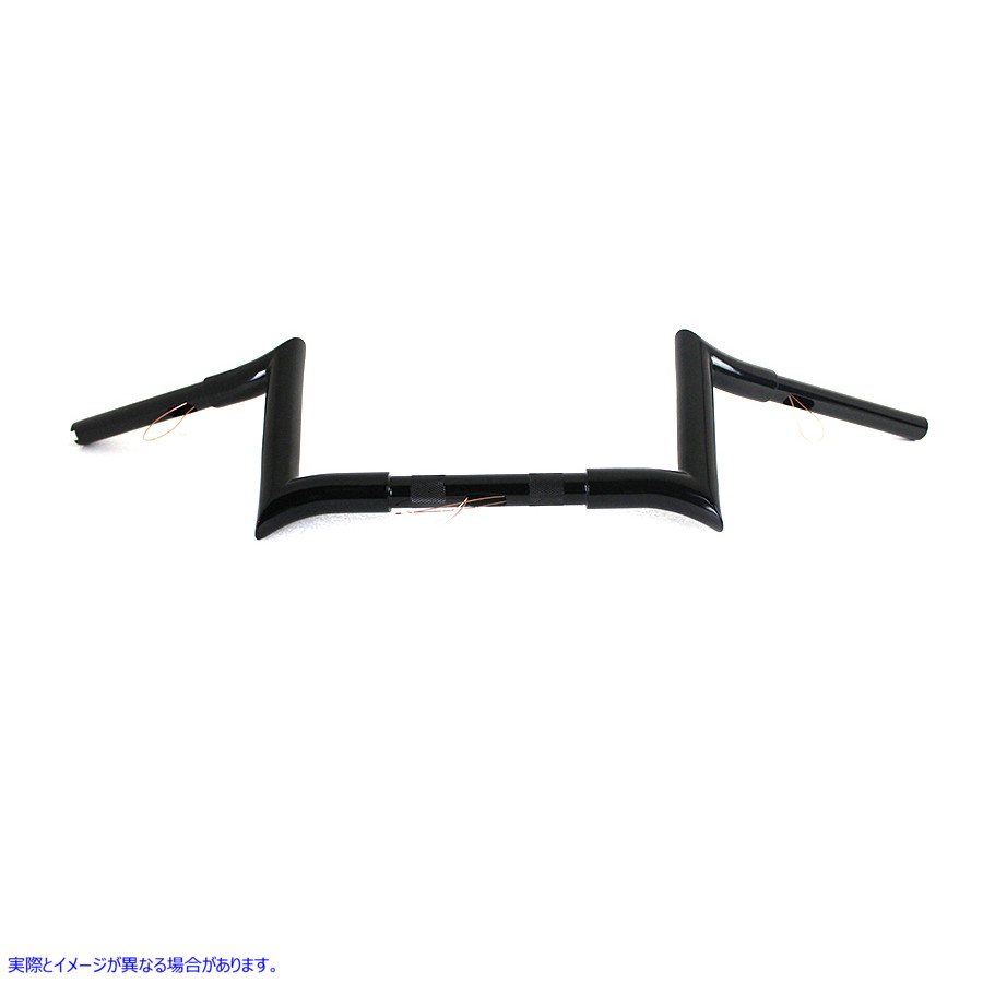 25-1201 インデント付き 8 インチ ブラック Z バー ハンドルバー 8 inch Black Z-Bar Handlebar with Indents 取寄せ Vツイン (