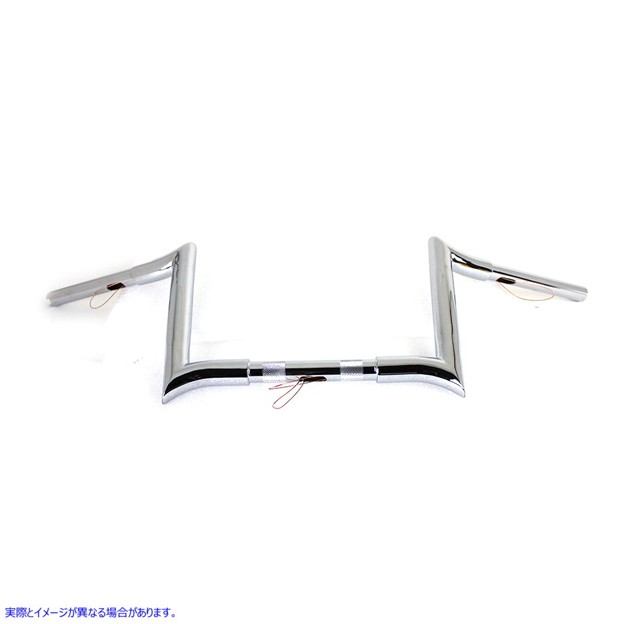 25-1202 インデント付き 10 インチ クローム Z バー ハンドルバー 取寄せ Vツイン 10 inch Chrome Z-Bar Handlebar with Indents