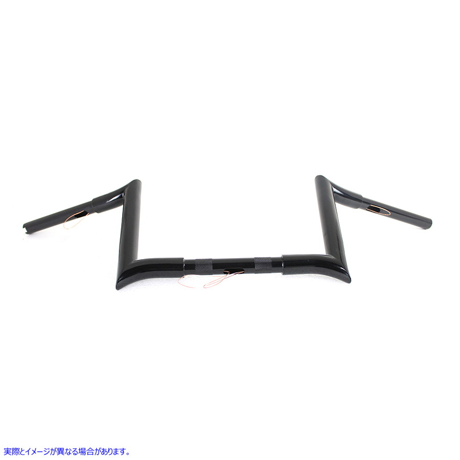 25-1203 インデント付き 10 インチ ブラック Z バー ハンドルバー 10 inch Black Z-Bar Handlebar with Indents 取寄せ Vツイン