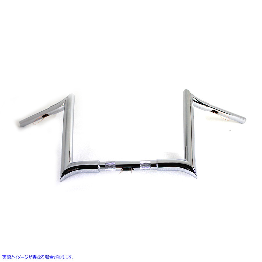 25-1204 インデント付き 12 インチ クローム Z バー ハンドルバー 取寄せ Vツイン 12 inch Chrome Z-Bar Handlebar with Indents