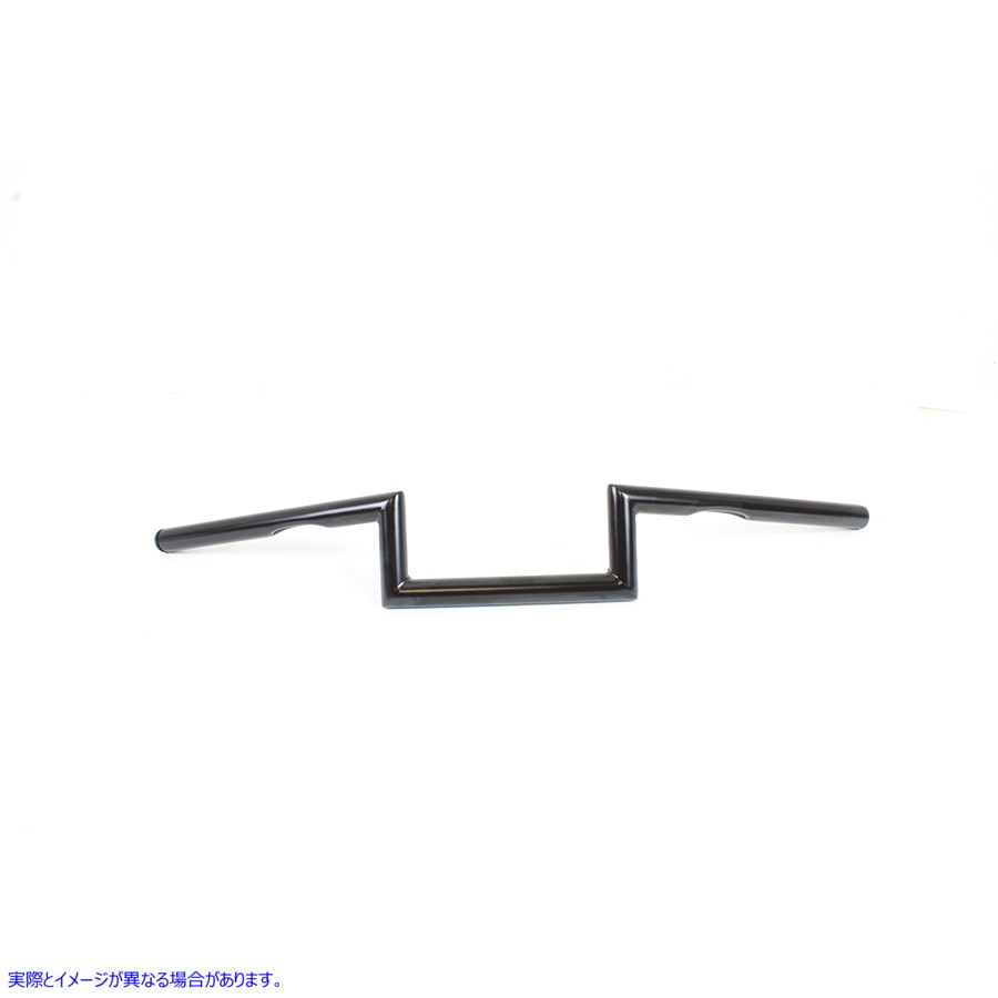 25-1281 4 インチ Z ハンドルバー インデント ブラック 4 inch Z Handlebar with Indents Black 取寄せ Vツイン (検索用／