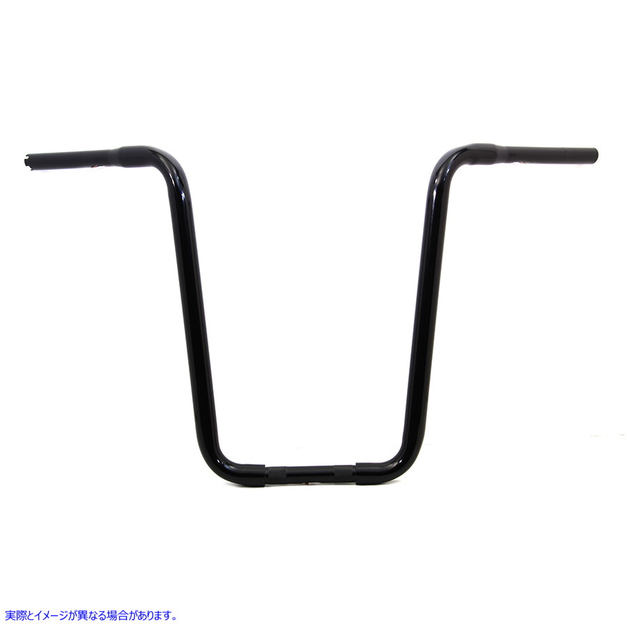 25-1292 ナローボディ エイプハンガー ハンドルバー インデント ブラック Narrow Body Ape Hanger Handlebar with Indents Black