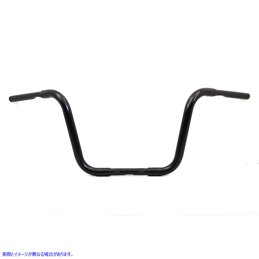 25-1293 12 インチ バッファロー エイプ ハンガー ハンドルバー インデント付き ブラック 12 inch Buffalo Ape Hanger Handlebar