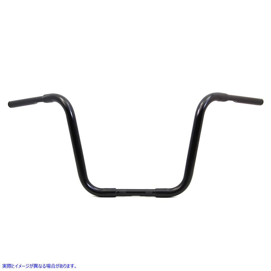 25-1295 14 インチ バッファロー エイプ ハンガー ハンドルバー インデント付き ブラック 14 inch Buffalo Ape Hanger Handlebar