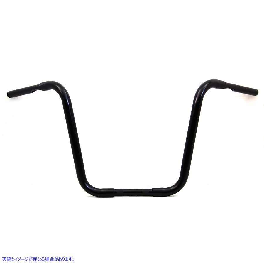 25-1296 16 インチ バッファロー エイプ ハンガー ハンドルバー インデント付き ブラック 16 inch Buffalo Ape Hanger Handlebar