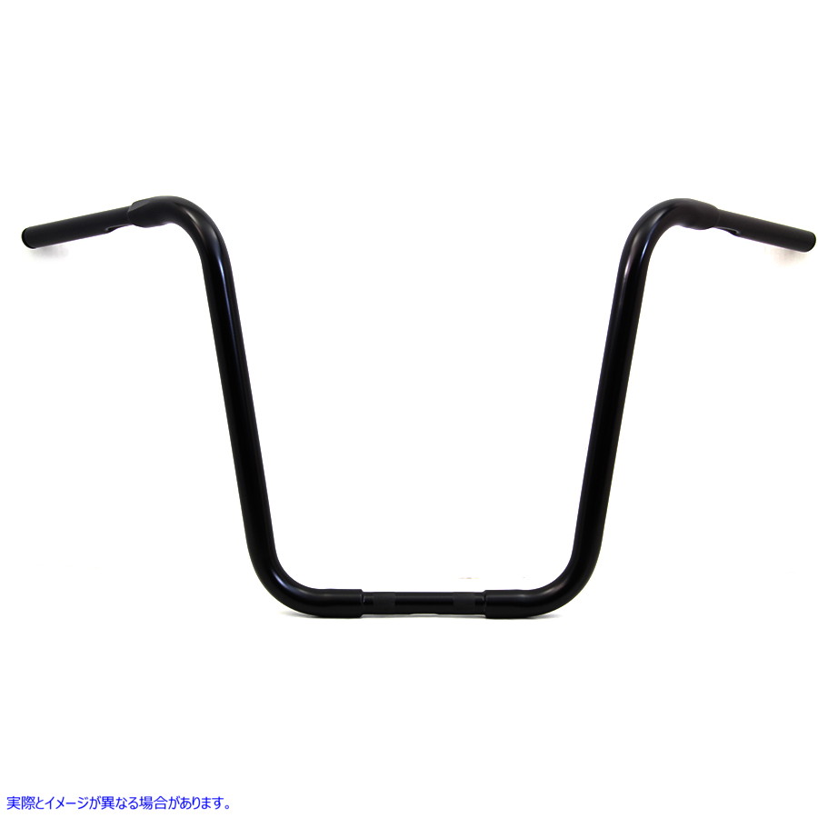 25-1297 18 インチ バッファロー エイプ ハンガー ハンドルバー インデント付き ブラック 18 inch Buffalo Ape Hanger Handlebar