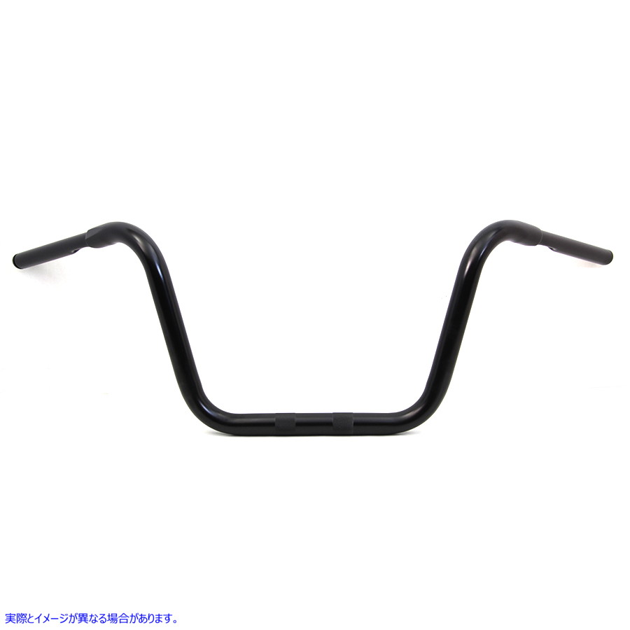 25-1299 12 インチ Rhino Ape ハンガー ハンドルバー インデント付き ブラック 12 inch Rhino Ape Hanger Handlebar with Indent