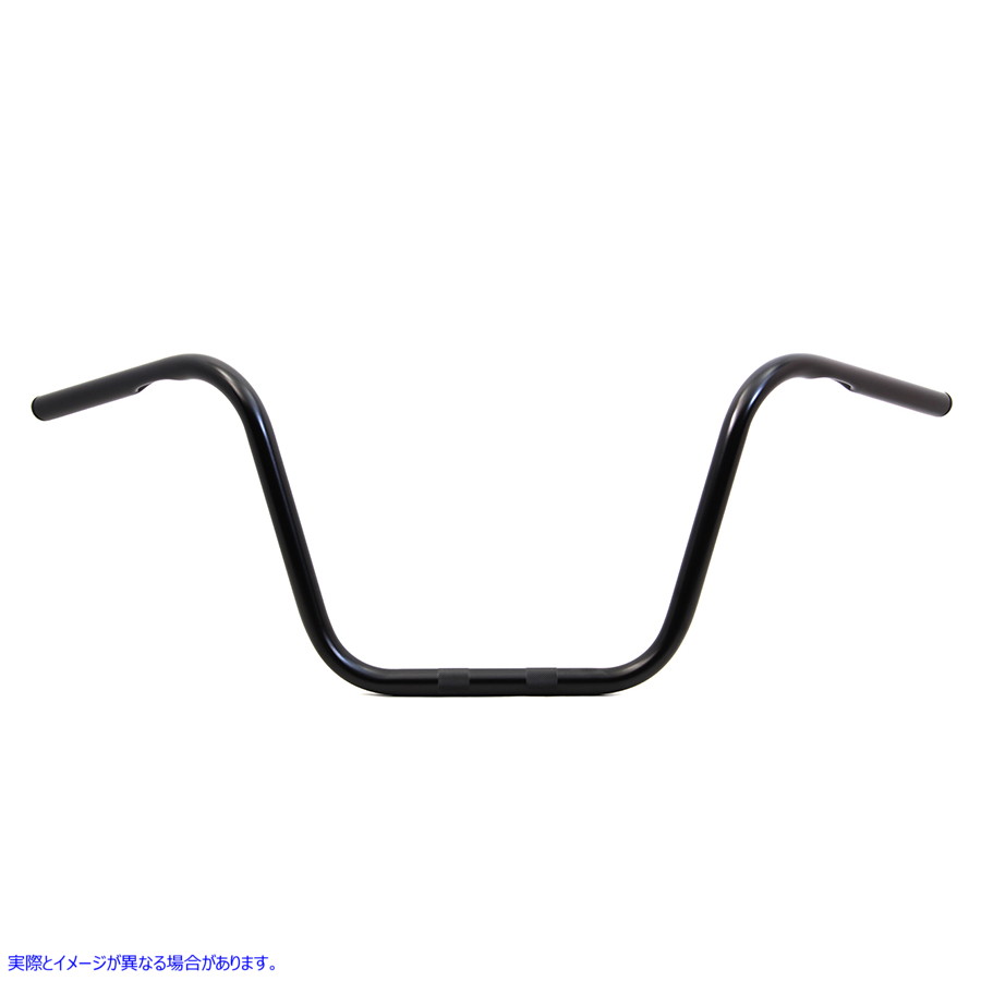 25-1304 12 インチ エイプ ハンガー ハンドルバー (インデント付き) ブラック 12 inch Ape Hanger Handlebars with Indents Blac