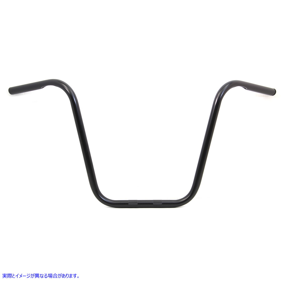 25-1306 16 インチ エイプ ハンガー ハンドルバー インデント グロス ブラック 16 inch Ape Hanger Handlebar with Indents Glos