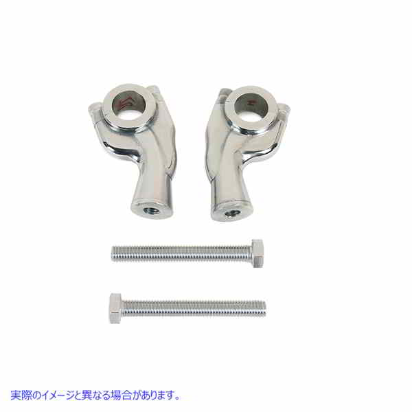 25-1759 1 インチ スムース プルバック ライザー セット ステンレススチール 1 inch Smooth Pullback Riser Set Stainless Steel