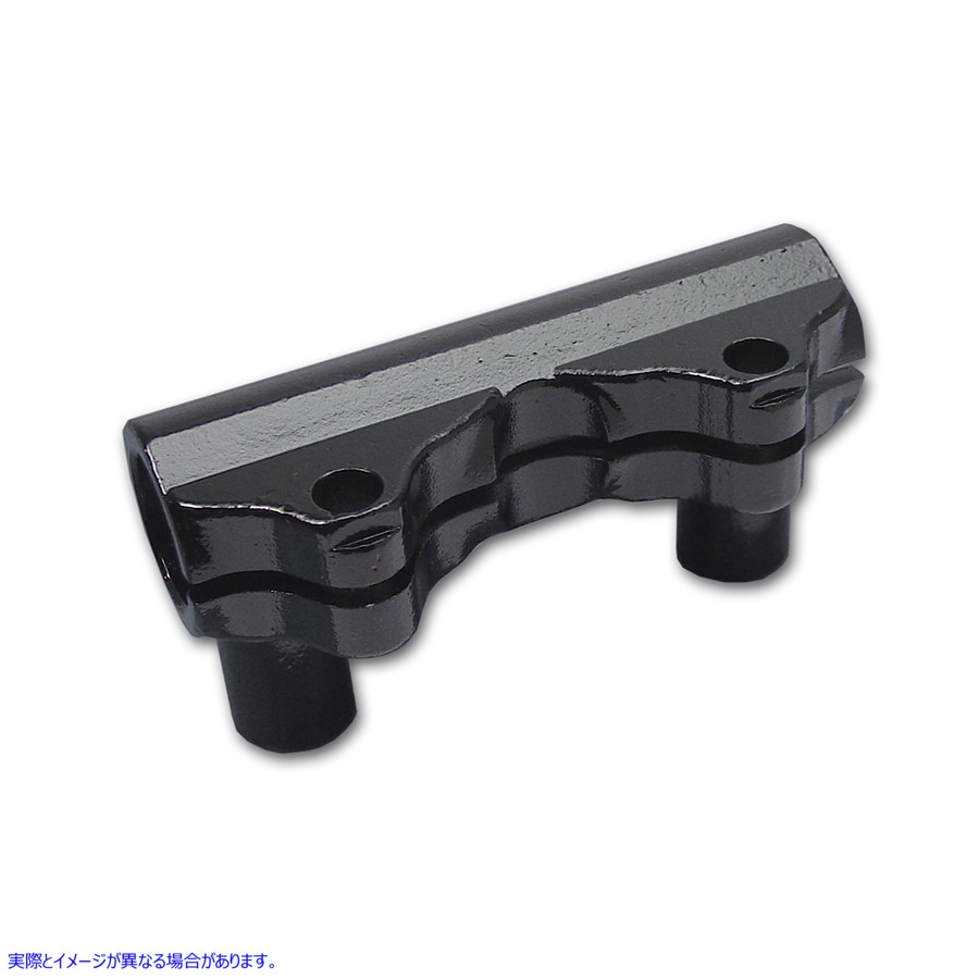 25-2134 レプリカ ハンドルバー ライザー クランプ ブラック Replica Handlebar Riser Clamp Black 取寄せ Vツイン (検索用／561