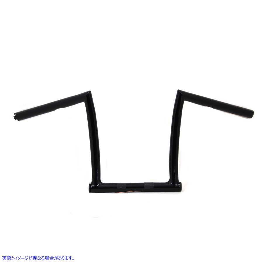 25-2285 11 インチ ブラックチゼル Z バー ハンドルバー (インデント付き) 11 inch Black ChiZeled Z-Bar Handlebar with Indent