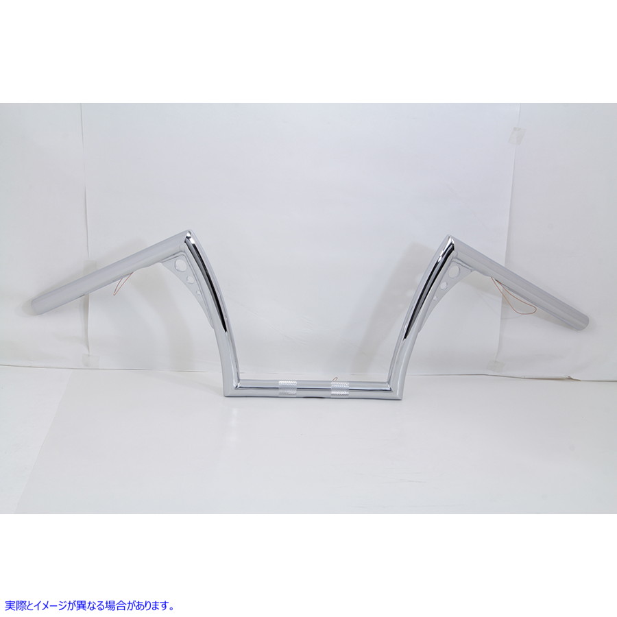 25-3257 配線インデントと穴付き 10 インチ Z-Bar ハンドルバー クローム 10 inch Z-Bar Handlebar with Wiring Indents and Hol