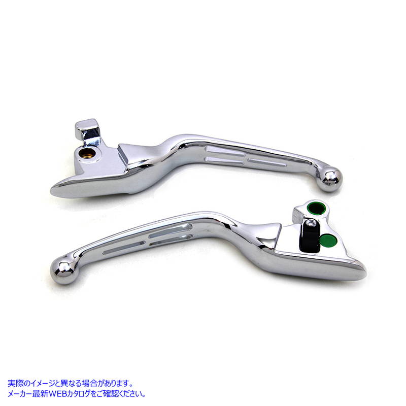 26-0002 クローム3スロットワイドハンドレバーセット Chrome 3-Slot Wide Hand Lever Set 取寄せ Vツイン (検索用／