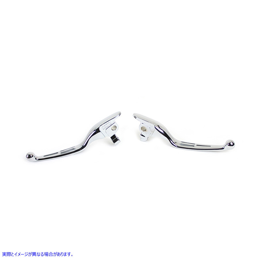 26-0006 M8 クローム 3スロット ハンドレバーセット M8 Chrome 3-Slot Hand Lever Set 取寄せ Vツイン (検索用／