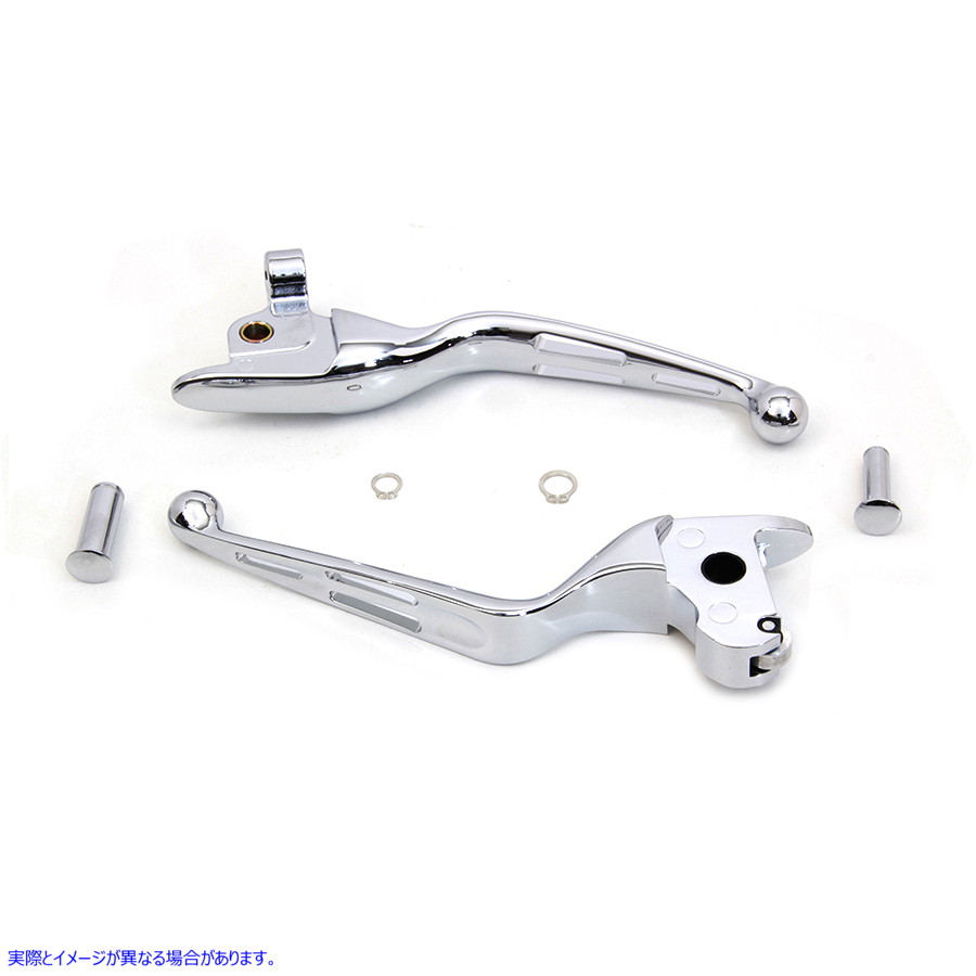 26-0009 クローム3スロットワイドハンドレバーセット Chrome 3-Slot Wide Hand Lever Set 取寄せ Vツイン (検索用／