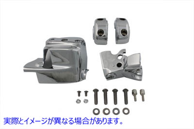 26-0536 ハンドルバー コントロール カバー セット クローム Handlebar Control Cover Set Chrome 取寄せ Vツイン (検索用／4609