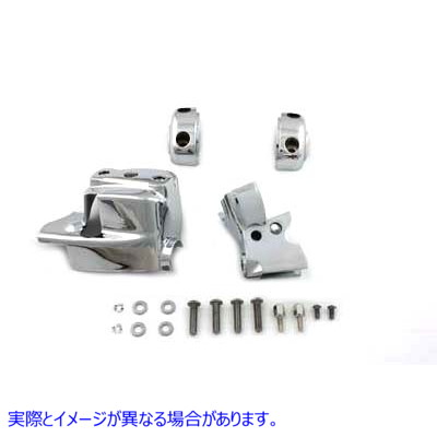 26-0537 ハンドルバー コントロール カバー セット クローム Handlebar Control Cover Set Chrome 取寄せ Vツイン (検索用／4609