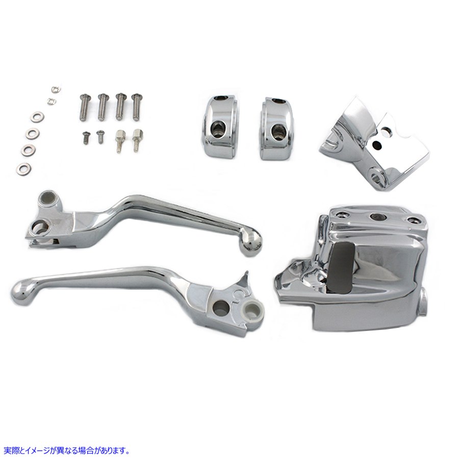 26-0538 ハンドルバー コントロール カバー キット クローム Handlebar Control Cover Kit Chrome 取寄せ Vツイン (検索用／