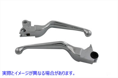 26-0743 クロームVカットハンドレバーセット Chrome V-Cut Hand Lever Set 取寄せ Vツイン (検索用／45075-08 45459-08