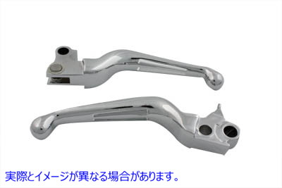 26-0781 クローム穴付きハンドレバーセット Chrome Slotted Hand Lever Set 取寄せ Vツイン (検索用／