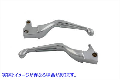 26-0782 クローム穴付きハンドレバーセット 取寄せ Vツイン Chrome Slotted Hand Lever Set (検索用／