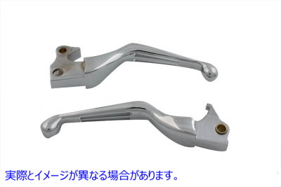 26-0784 クローム穴付きハンドレバーセット 取寄せ Vツイン Chrome Slotted Hand Lever Set (検索用／