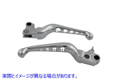 26-0785 クロームドリルドハンドレバーセット Chrome Drilled Hand Lever Set 取寄せ Vツイン (検索用／56707-08 56335-08