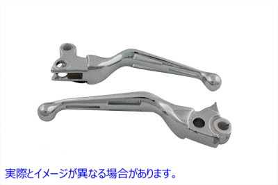 26-0789 クローム穴付きハンドレバーセット Chrome Slotted Hand Lever Set 取寄せ Vツイン (検索用／