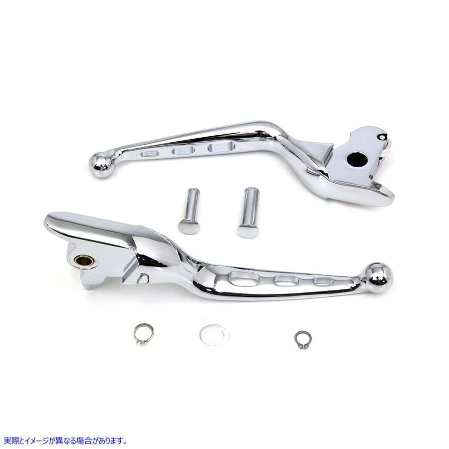 26-0800 クロームドリルドハンドレバーセット Chrome Drilled Hand Lever Set 取寄せ Vツイン (検索用／