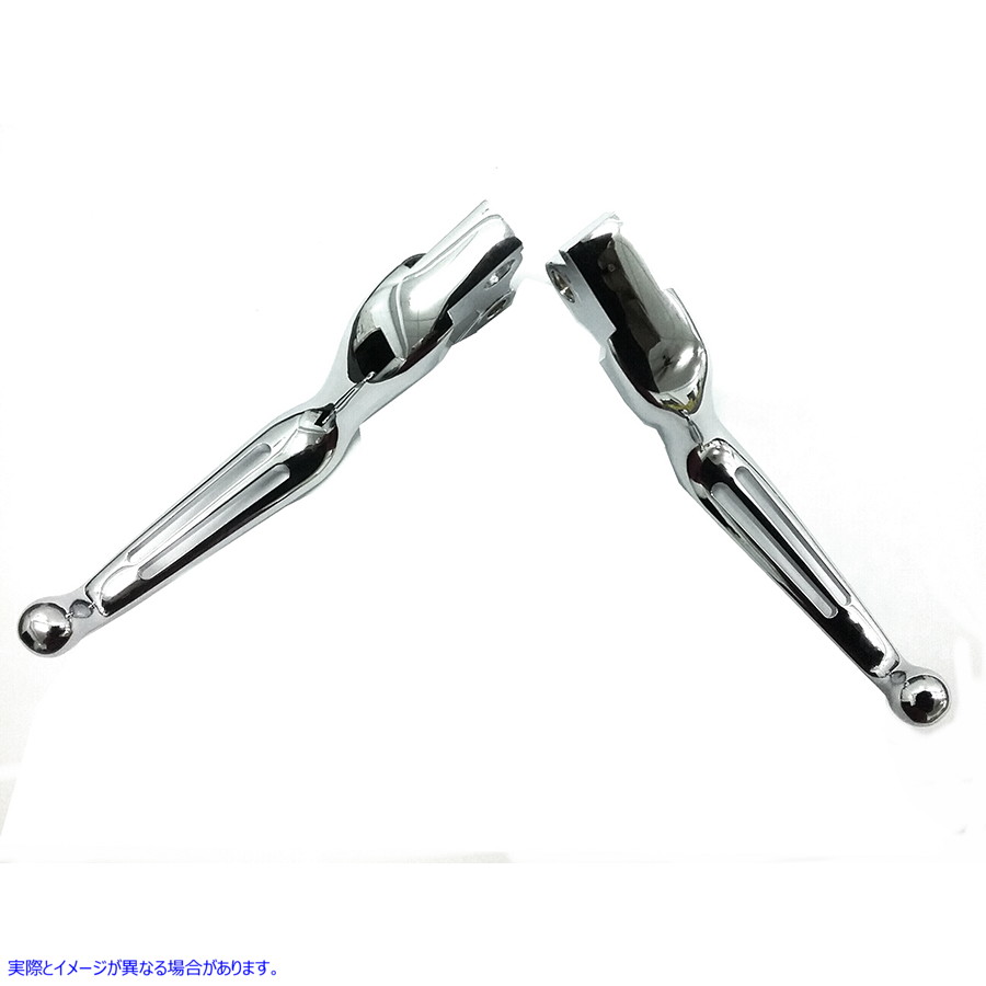 26-0803 クローム穴付きハンドレバーセット 取寄せ Vツイン Chrome Slotted Hand Lever Set (検索用／