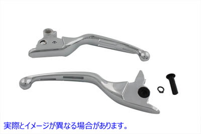 26-0895 クローム穴付きハンドレバーセット Chrome Slotted Hand Lever Set 取寄せ Vツイン (検索用／